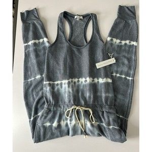 YFB Young Fabulous Broke L Terry Jumpsuit Racerback Tie Dye Pocket Stretch NWT